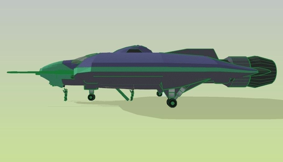 SQ Pummeler - Multirole space corvette Conqueror class - parked 3D print model_2