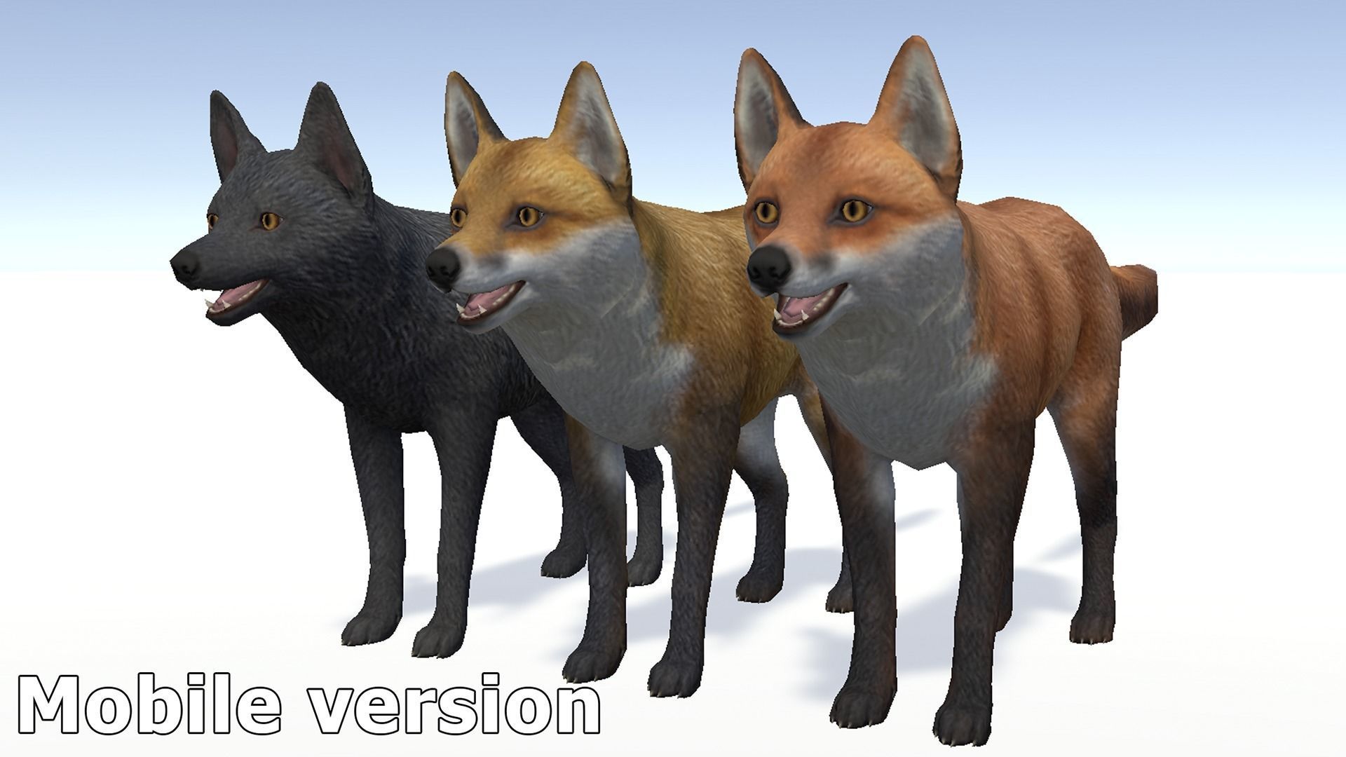 FOX FAMILY Low-poly 3D model_14