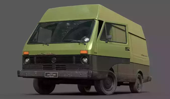 VW Van LT Volkswagen Lowpoly Low-poly 3D model
