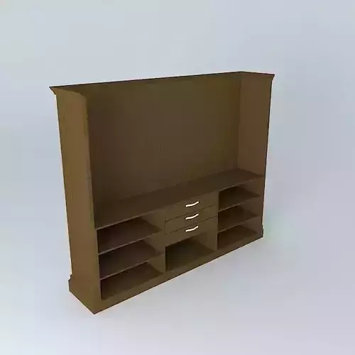 screen bookcase with shelves and drawers