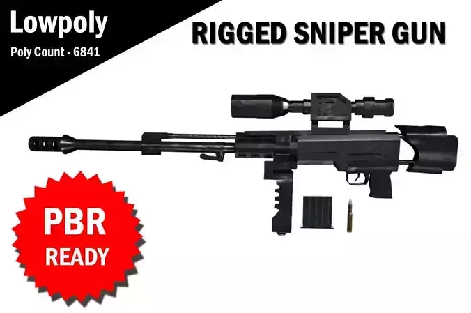 3D Sniper RIgged model
