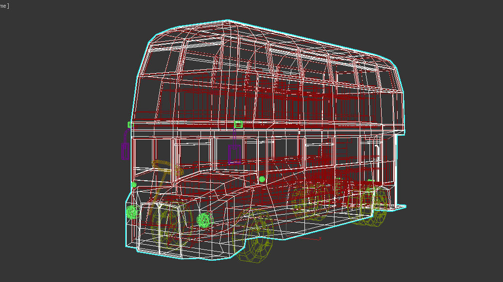 Low Poly Cartoon London Bus Low-poly 3D model_14