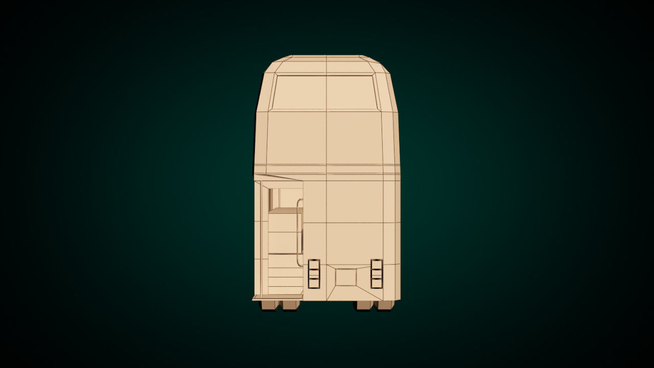 Low Poly Cartoon London Bus Low-poly 3D model_12