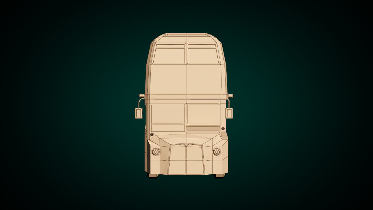 Low Poly Cartoon London Bus Low-poly 3D model_10