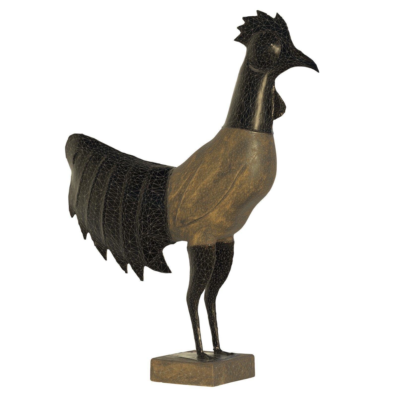 Rooster statue Low-poly 3D model_12