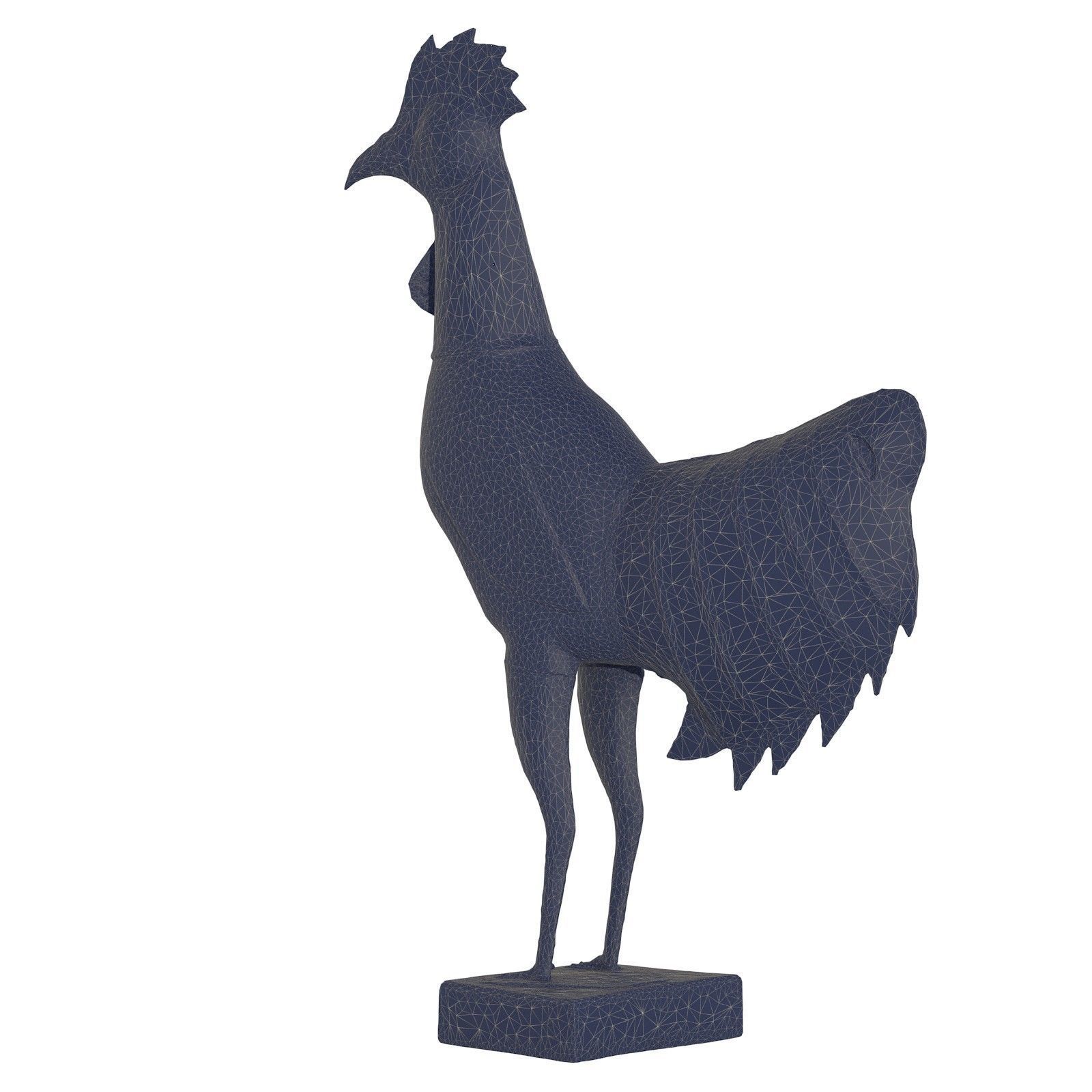 Rooster statue Low-poly 3D model_14
