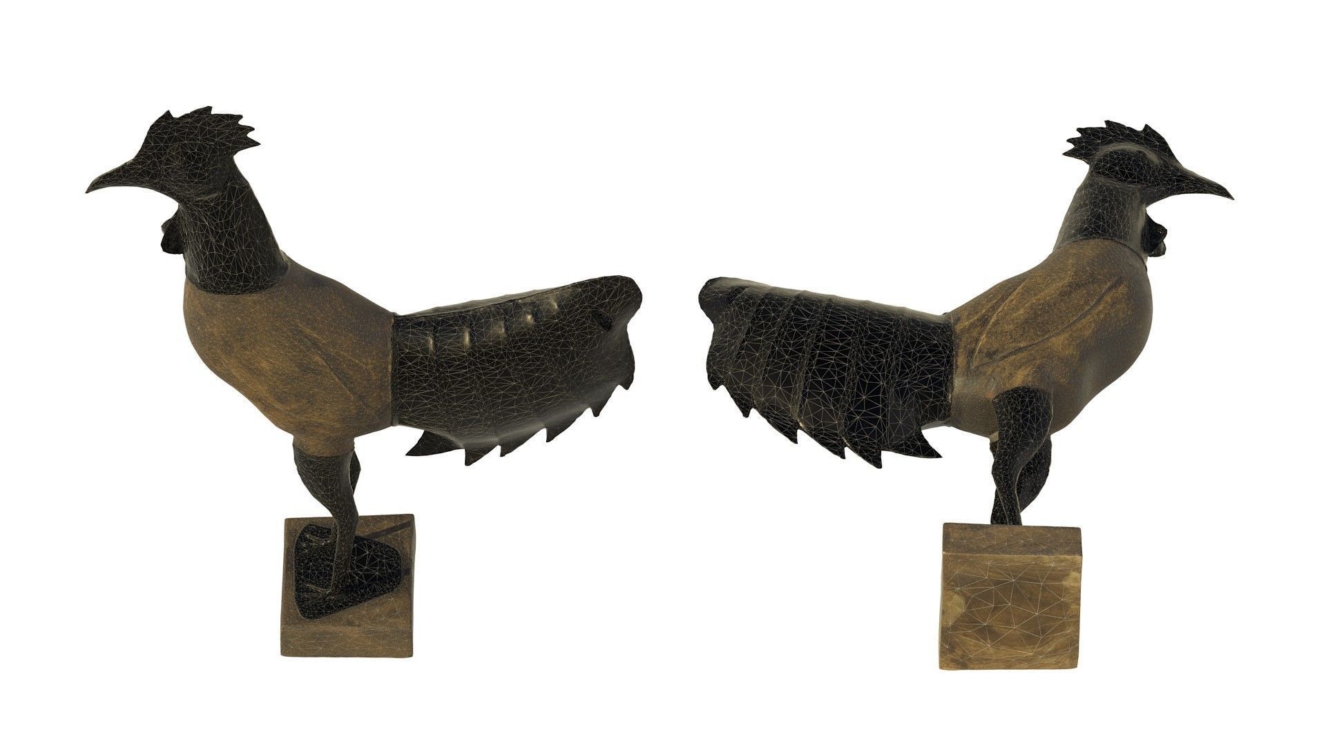 Rooster statue Low-poly 3D model_11