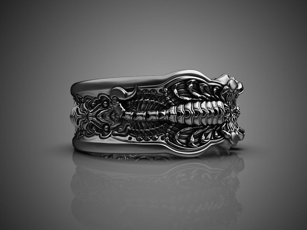 Scorpion Ring 3D printing STL 3D print model US Sizes 3D print model_2