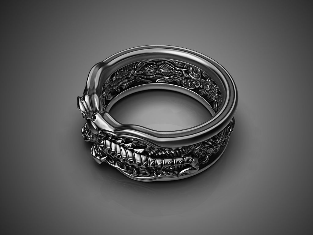 Scorpion Ring 3D printing STL 3D print model US Sizes 3D print model_1