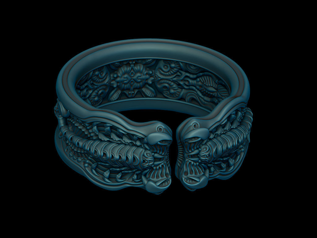 Scorpion Ring 3D printing STL 3D print model US Sizes 3D print model_10