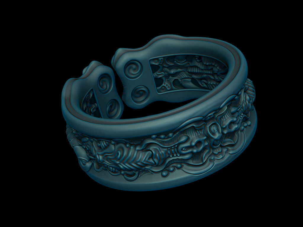 Scorpion Ring 3D printing STL 3D print model US Sizes 3D print model_12