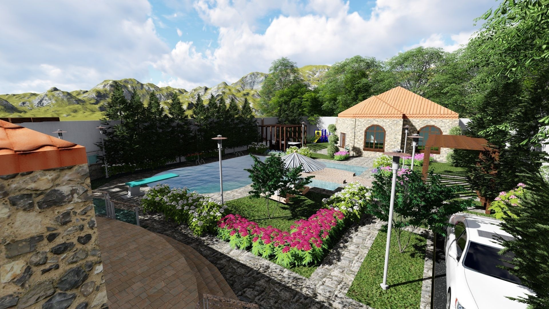 modern villa 3D model_1