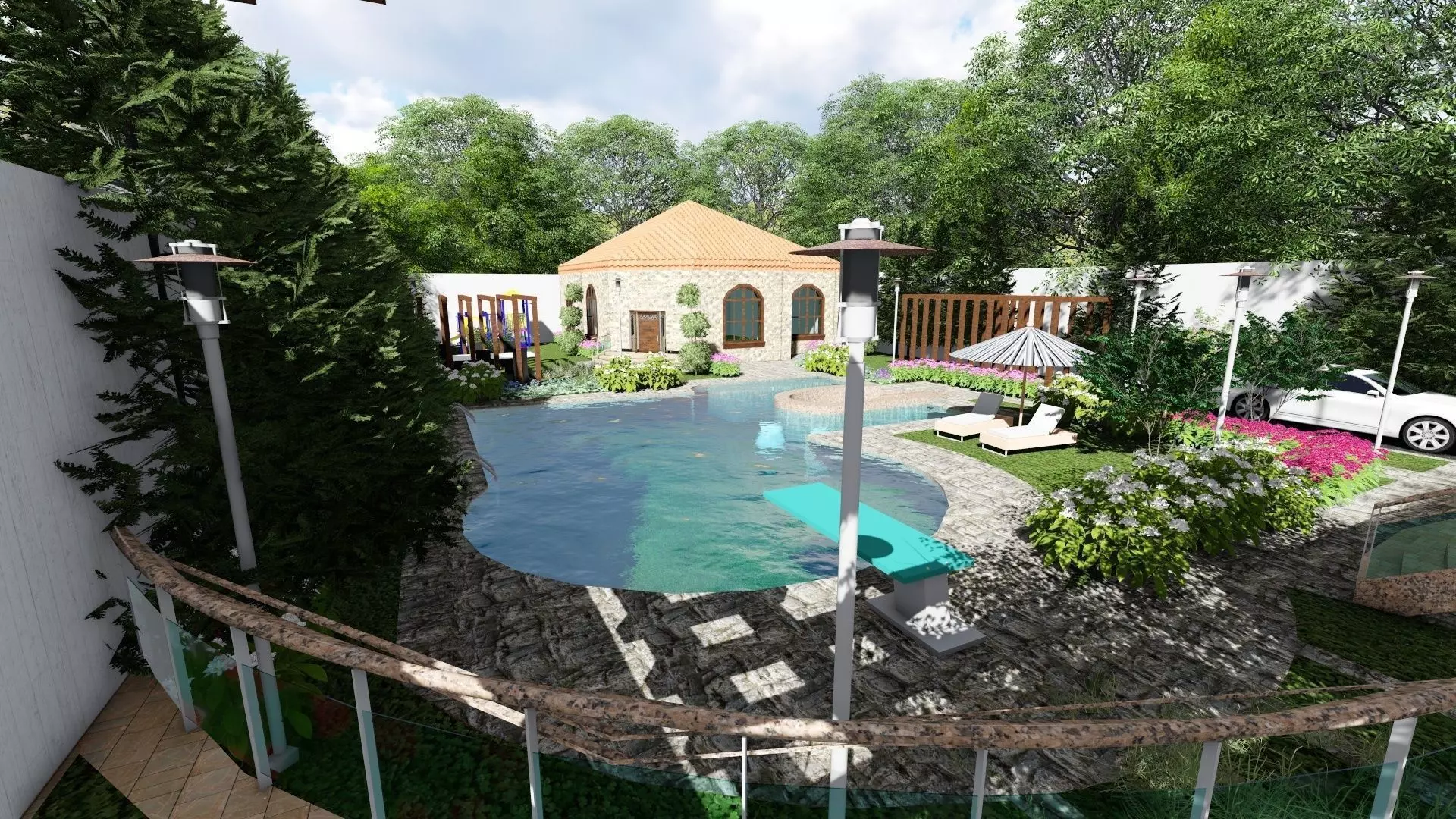 modern villa 3D model_0