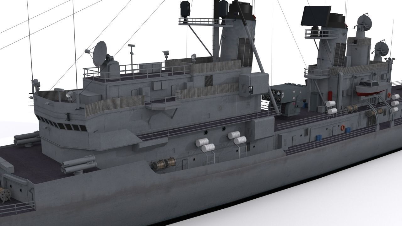 Charles F Adams-class destroyer Low-poly 3D model_8