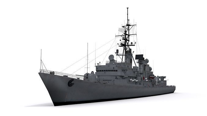 Charles F Adams-class destroyer Low-poly 3D model