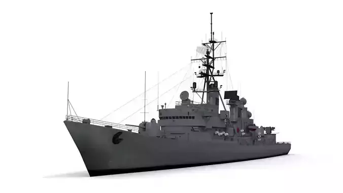 Charles F Adams-class destroyer Low-poly 3D model