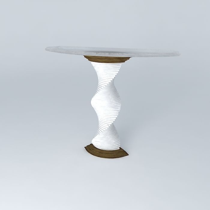 leg table with spiral base 3D model_1