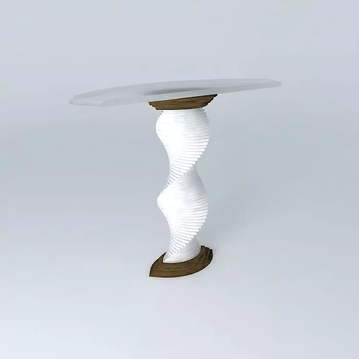 leg table with spiral base 3D model_0