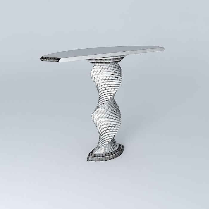 leg table with spiral base 3D model_3