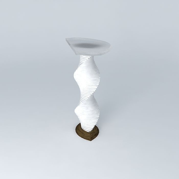 leg table with spiral base 3D model_2