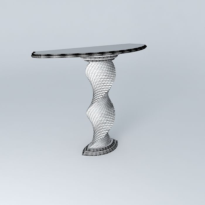 leg table with spiral base 3D model_4
