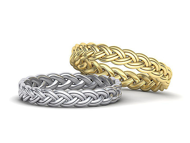 Braided wedding ring Many finger sizes  3dmodel 3D print model