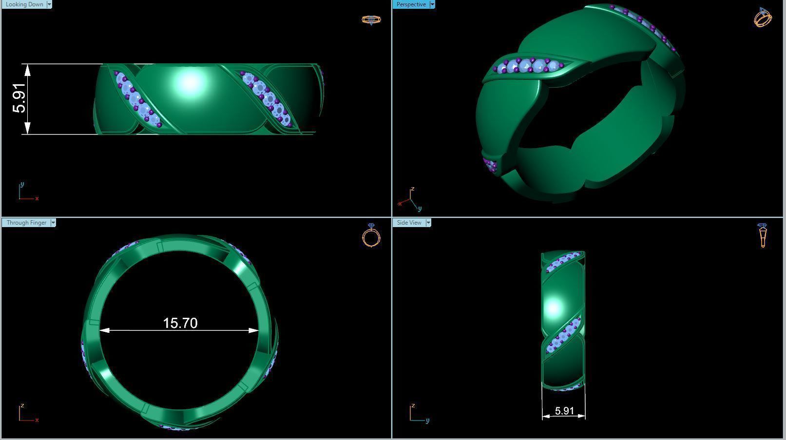 Ring Band R 0047 3D print model_4