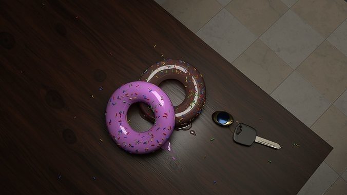 Lowpoly Dougnuts two donuts Free 3D model