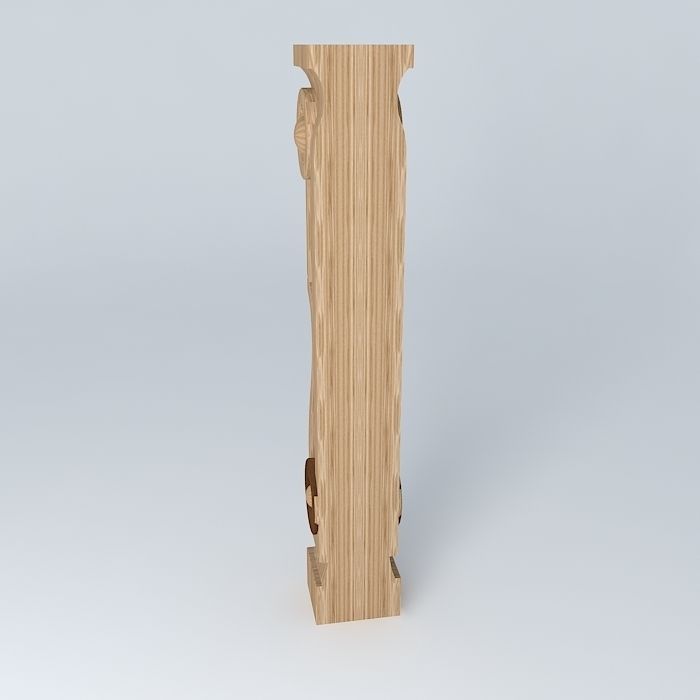 Column wooden Free 3D model_2
