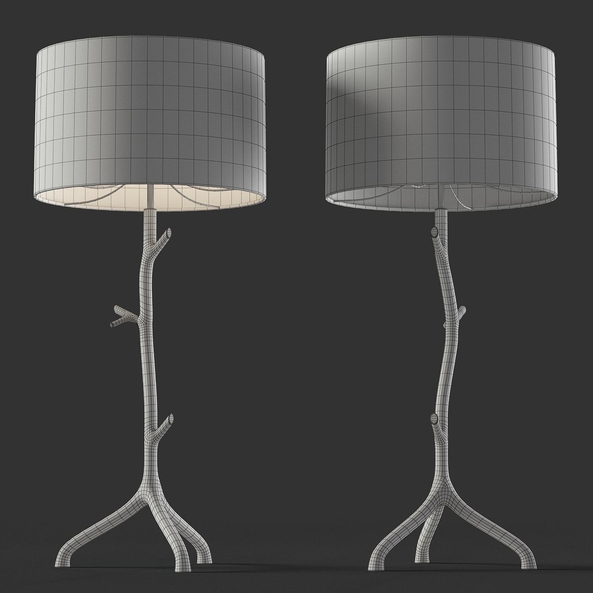 Porta Romana Twig Lamp Low-poly 3D model_3