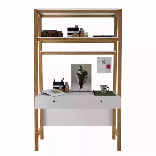 Modern Wall Desk West elm with decor 3D model