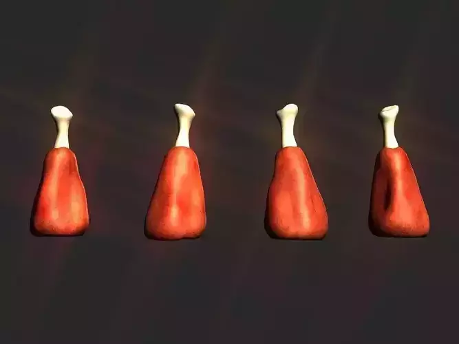 Raw Meat high Low-poly 3D model