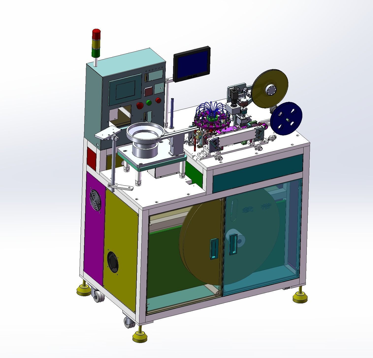 Small product packaging machine Low-poly 3D model_1
