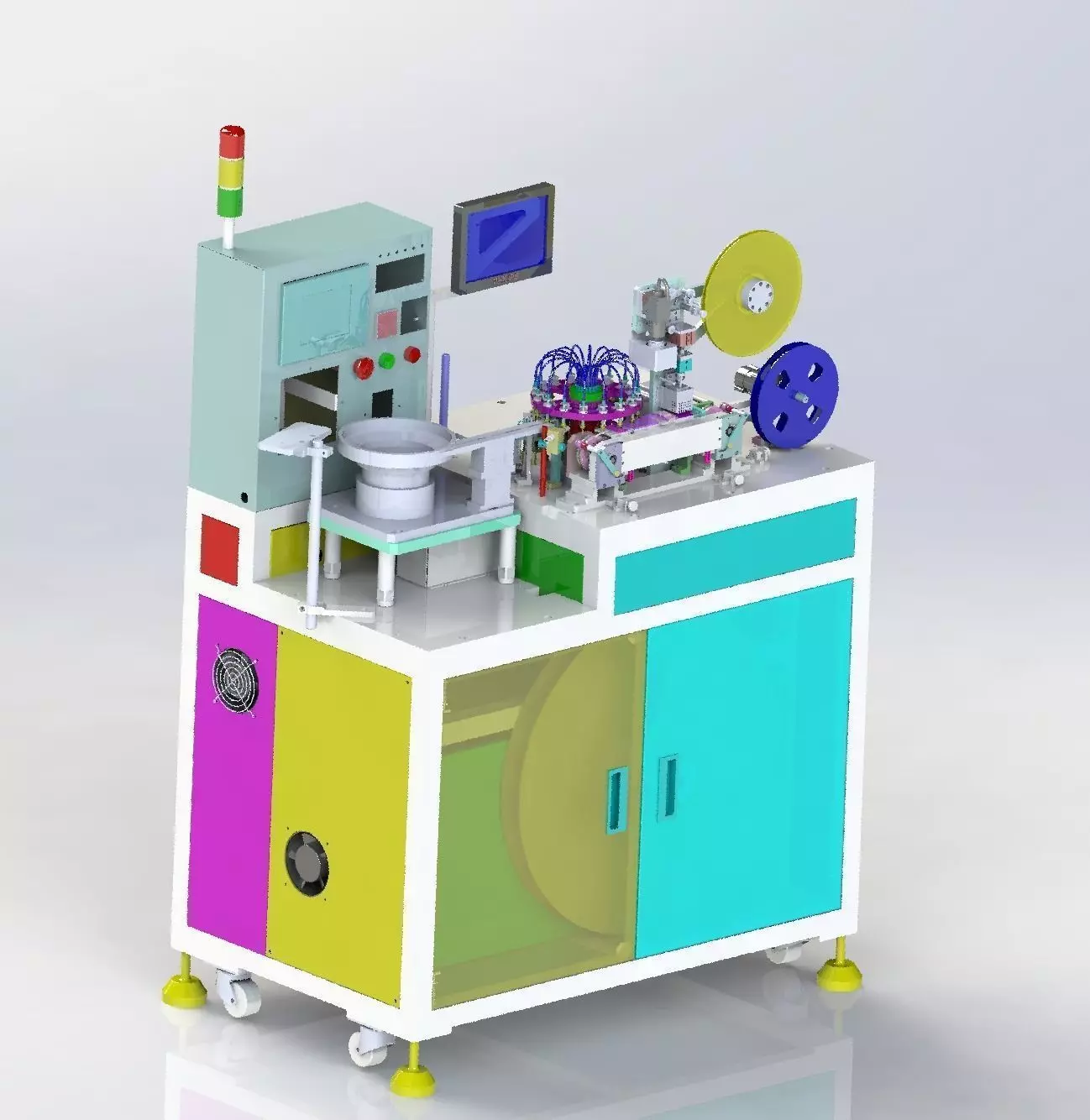 Small product packaging machine Low-poly 3D model_0