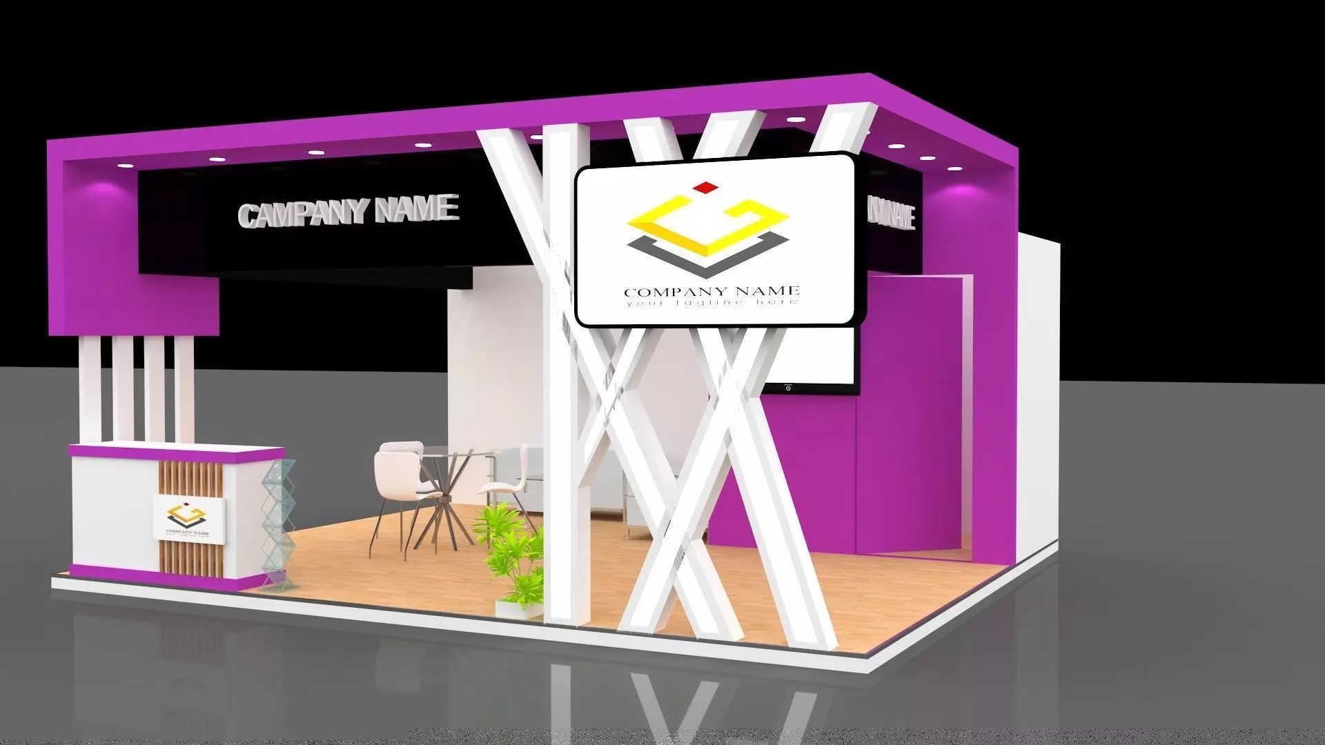 EXHIBITION STALL DESIGN Low-poly 3D model_0