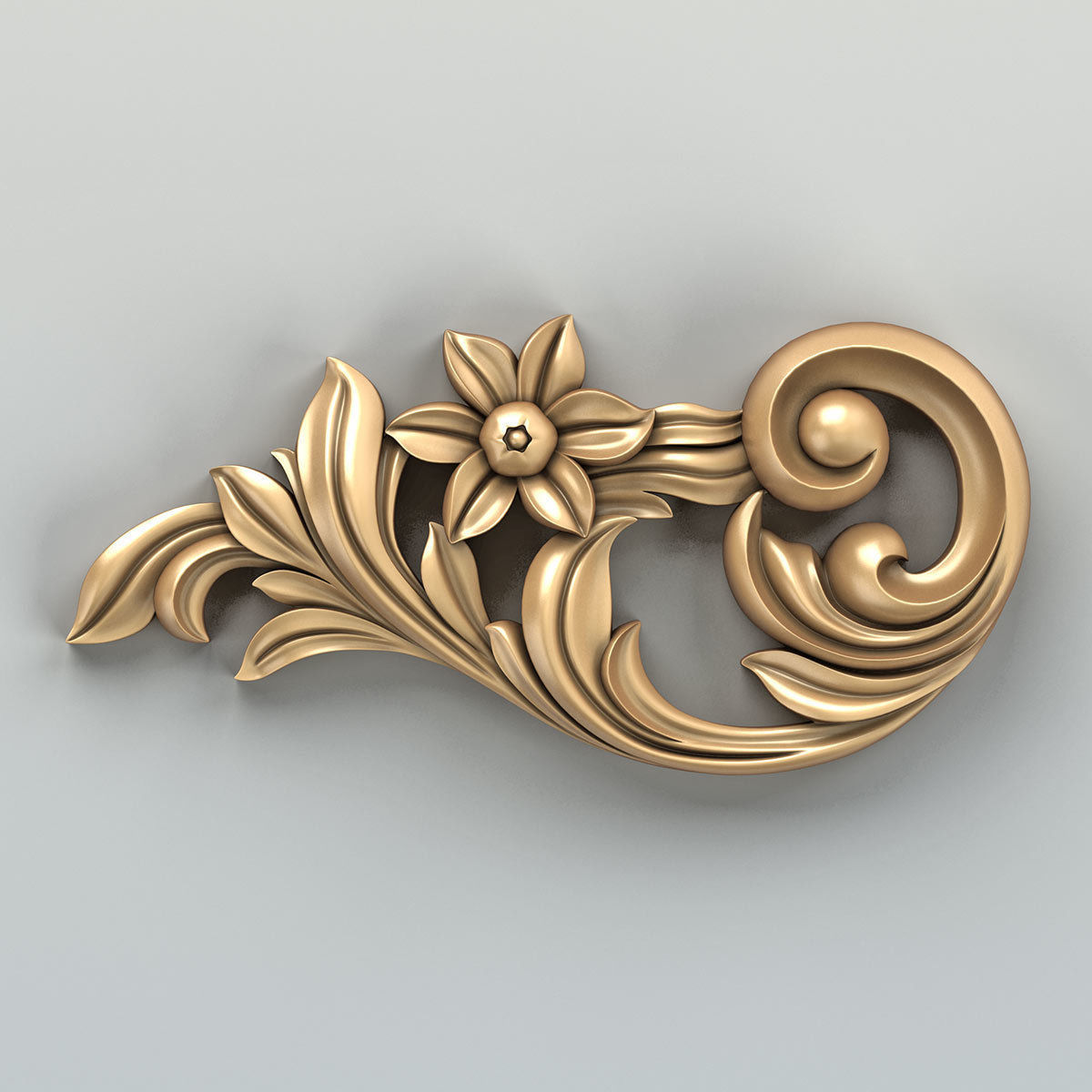 Carved decor horizontal 030 3D model_4