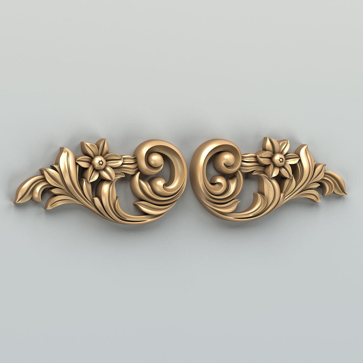 Carved decor horizontal 030 3D model_1