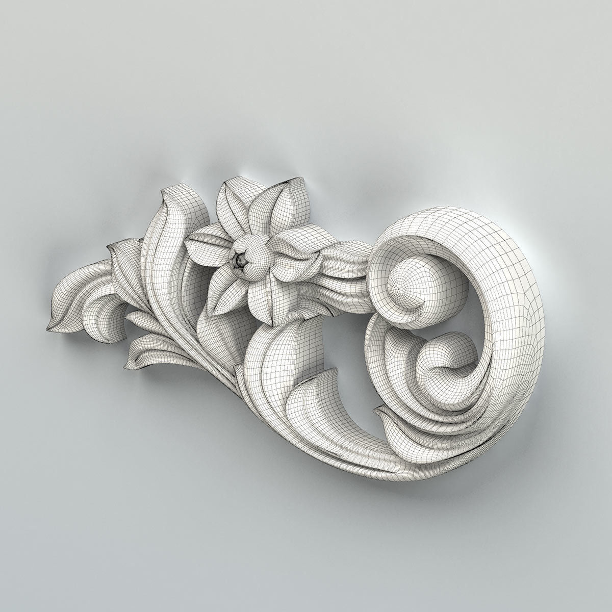 Carved decor horizontal 030 3D model_12