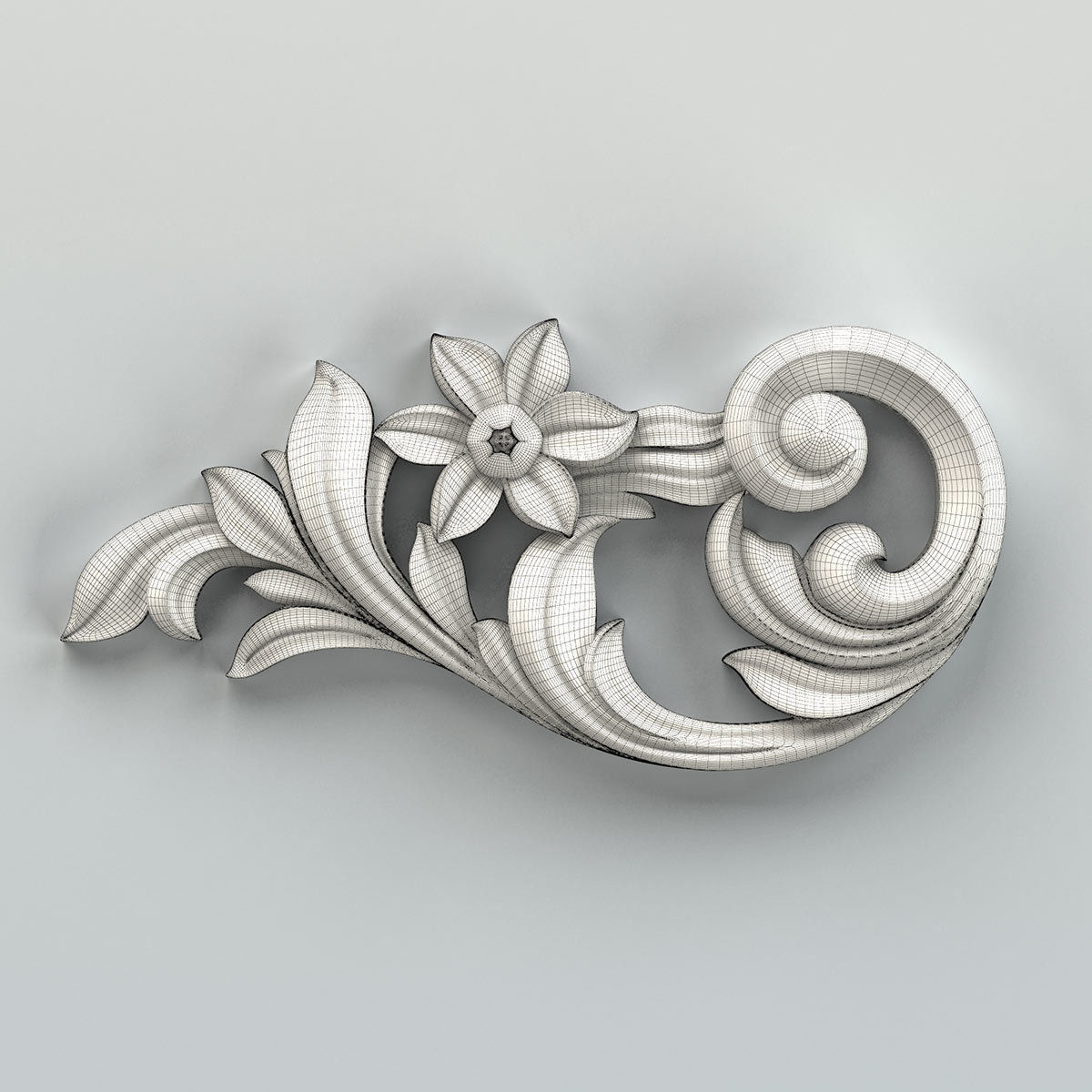 Carved decor horizontal 030 3D model_11