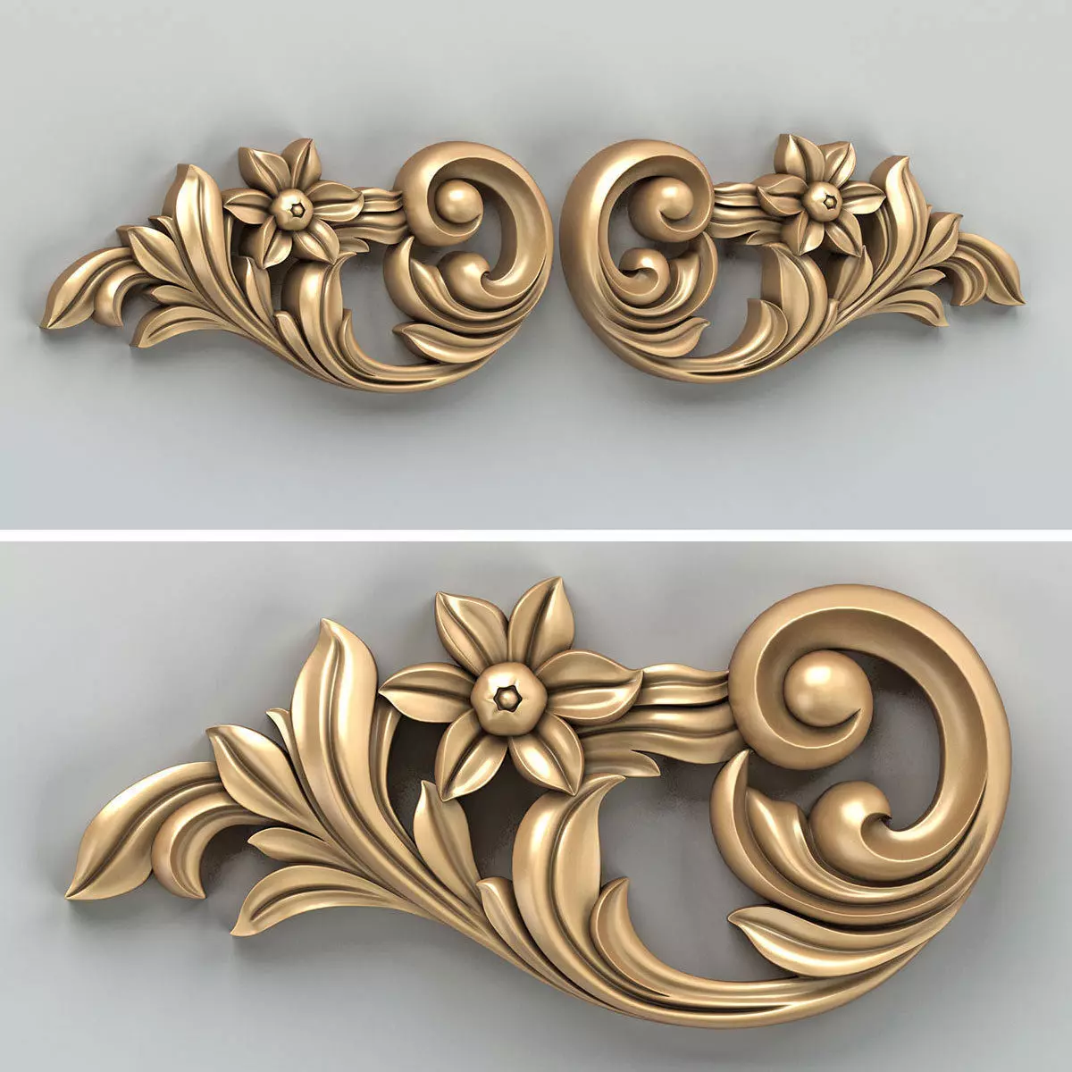Carved decor horizontal 030 3D model_0