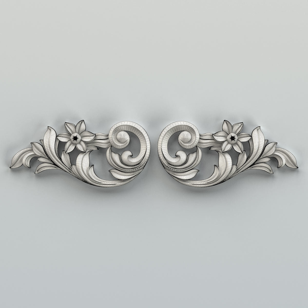 Carved decor horizontal 030 3D model_8