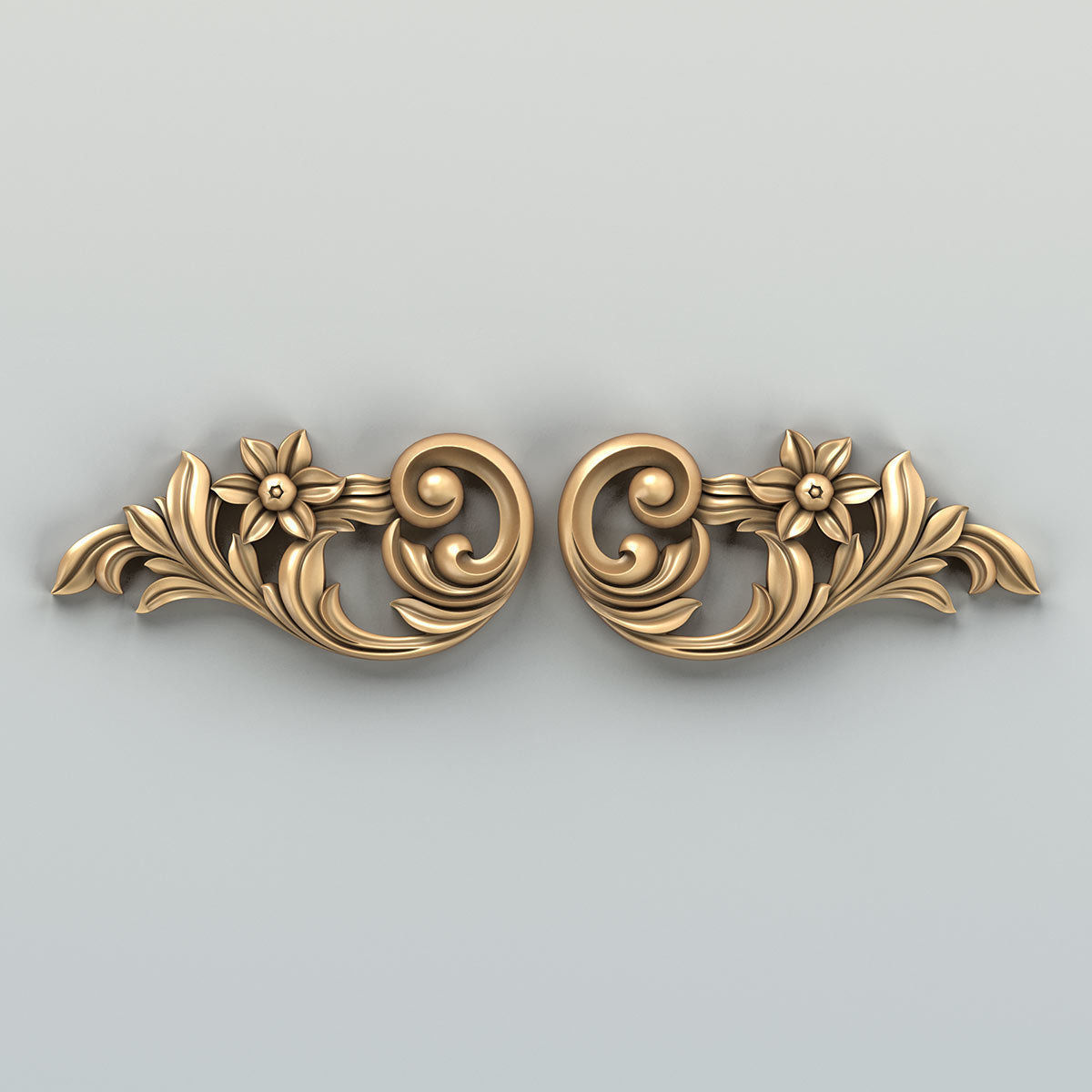 Carved decor horizontal 030 3D model_2