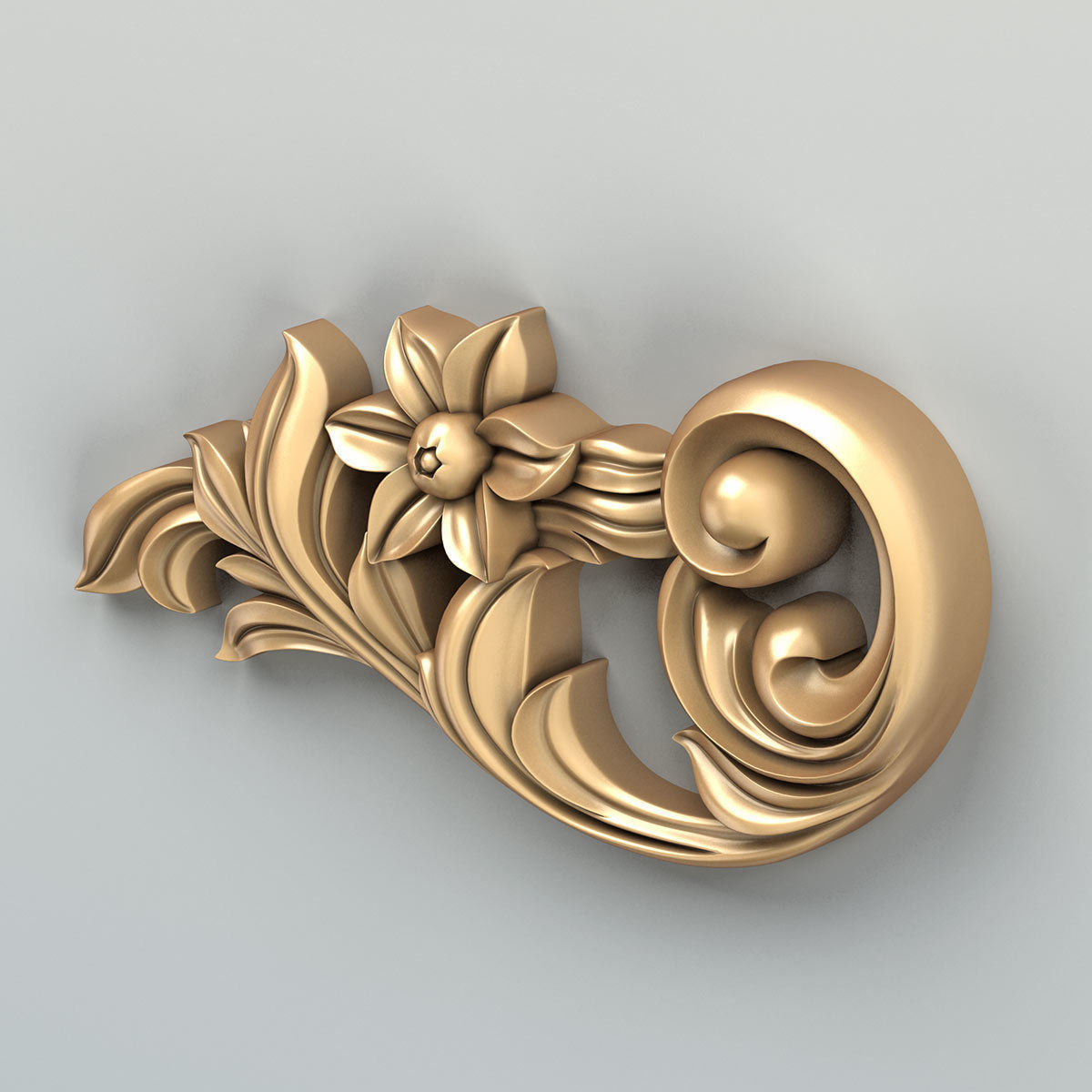 Carved decor horizontal 030 3D model_5