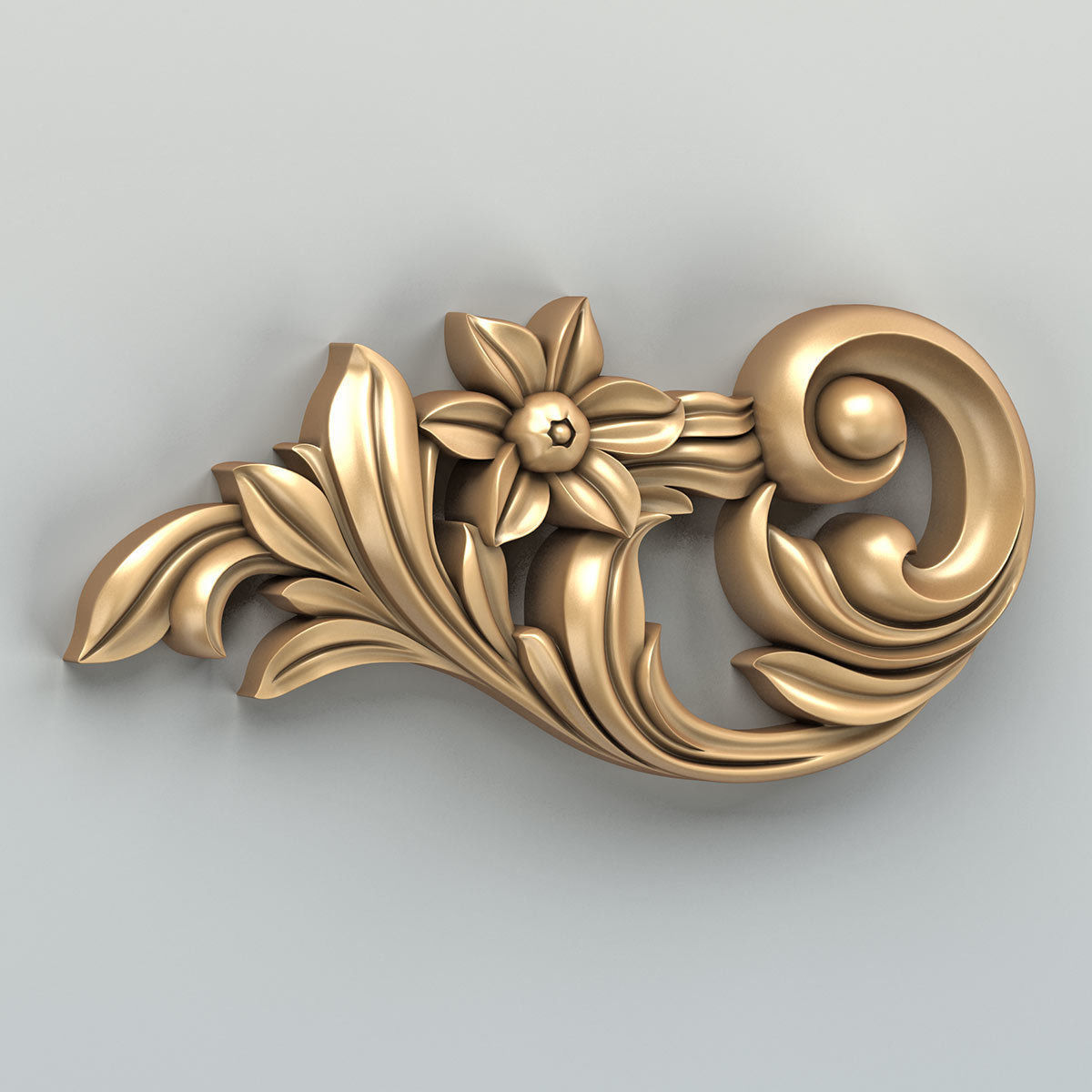 Carved decor horizontal 030 3D model_3