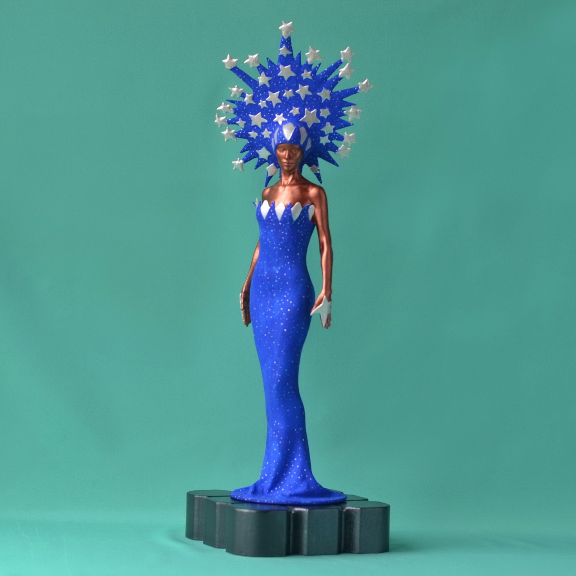 Starstruck statue of woman wearing dress 3D print model_2