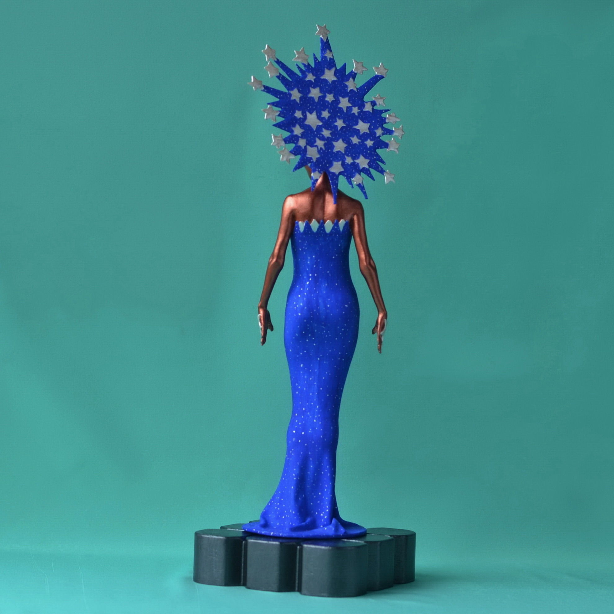 Starstruck statue of woman wearing dress 3D print model_4
