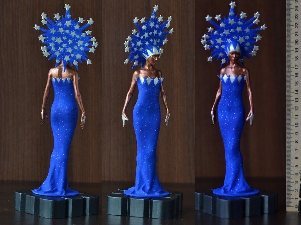 Starstruck statue of woman wearing dress 3D print model_10