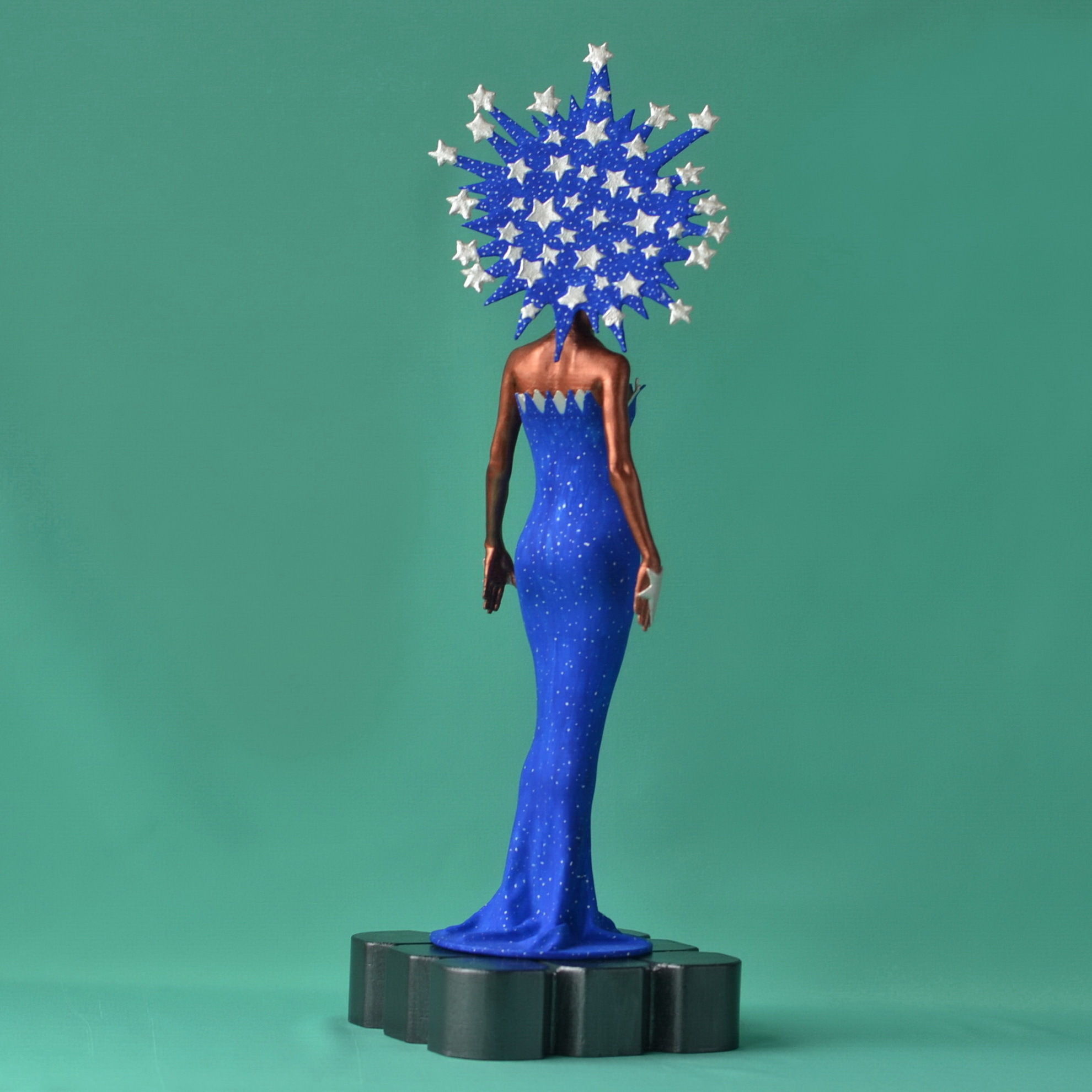 Starstruck statue of woman wearing dress 3D print model_5
