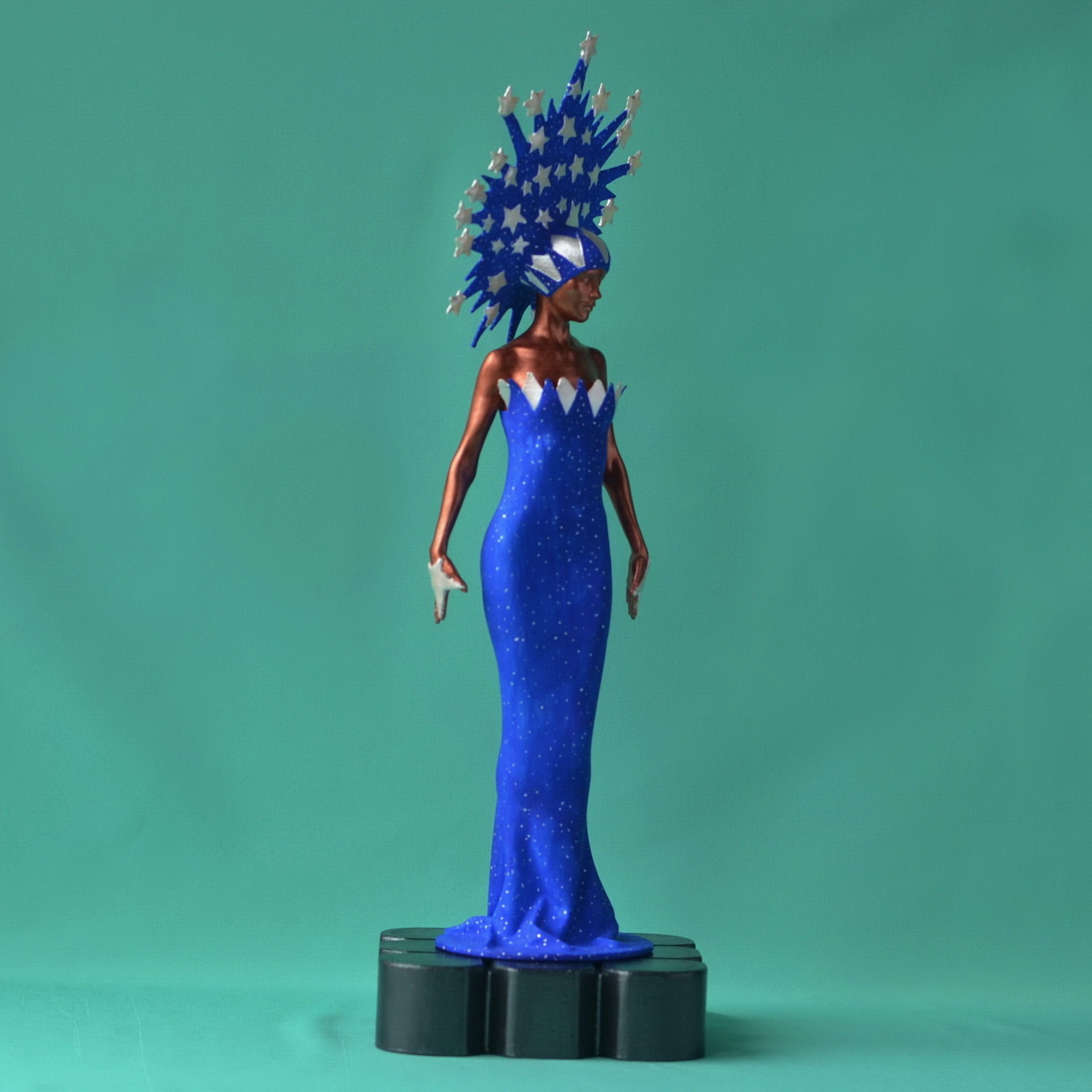 Starstruck statue of woman wearing dress 3D print model_8
