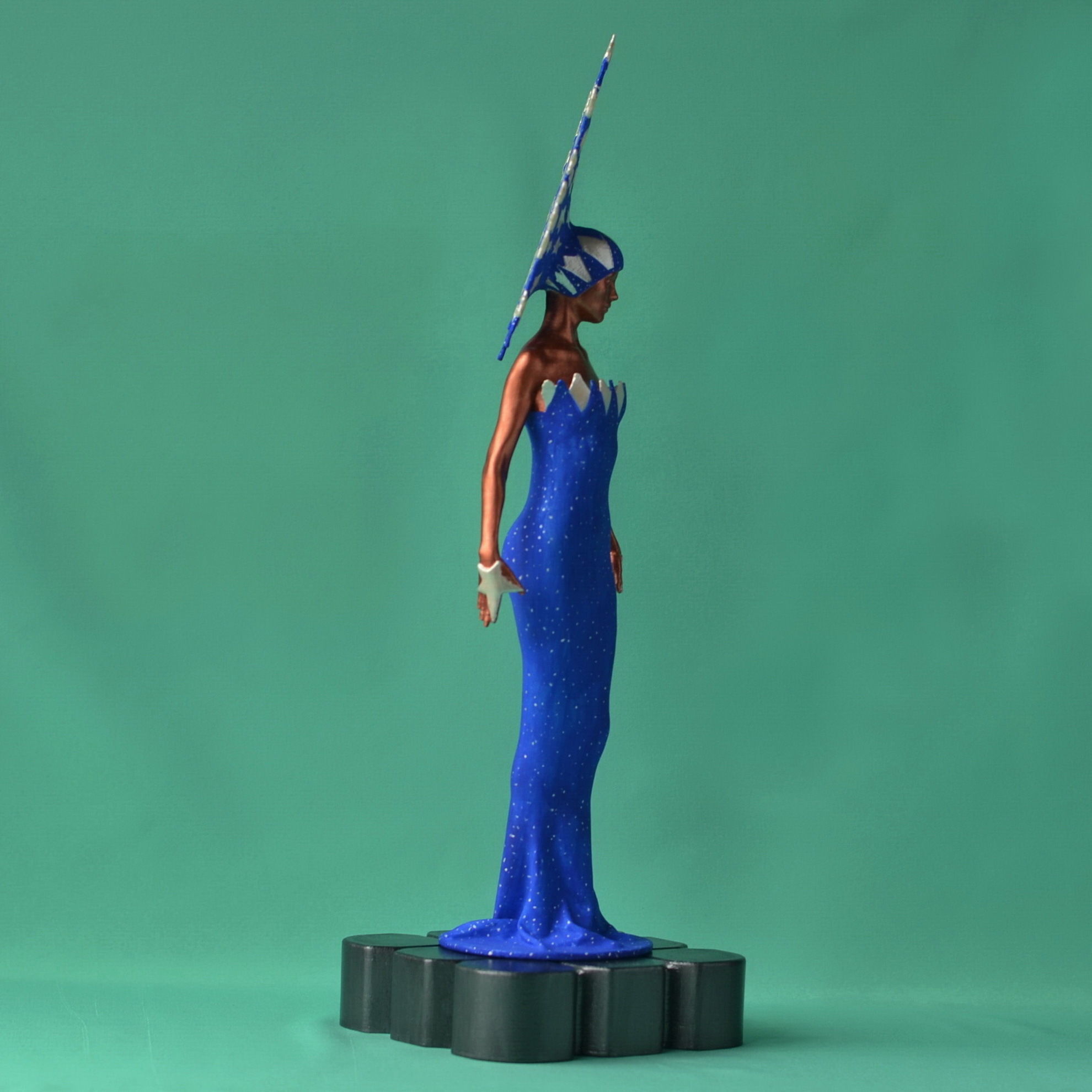 Starstruck statue of woman wearing dress 3D print model_7